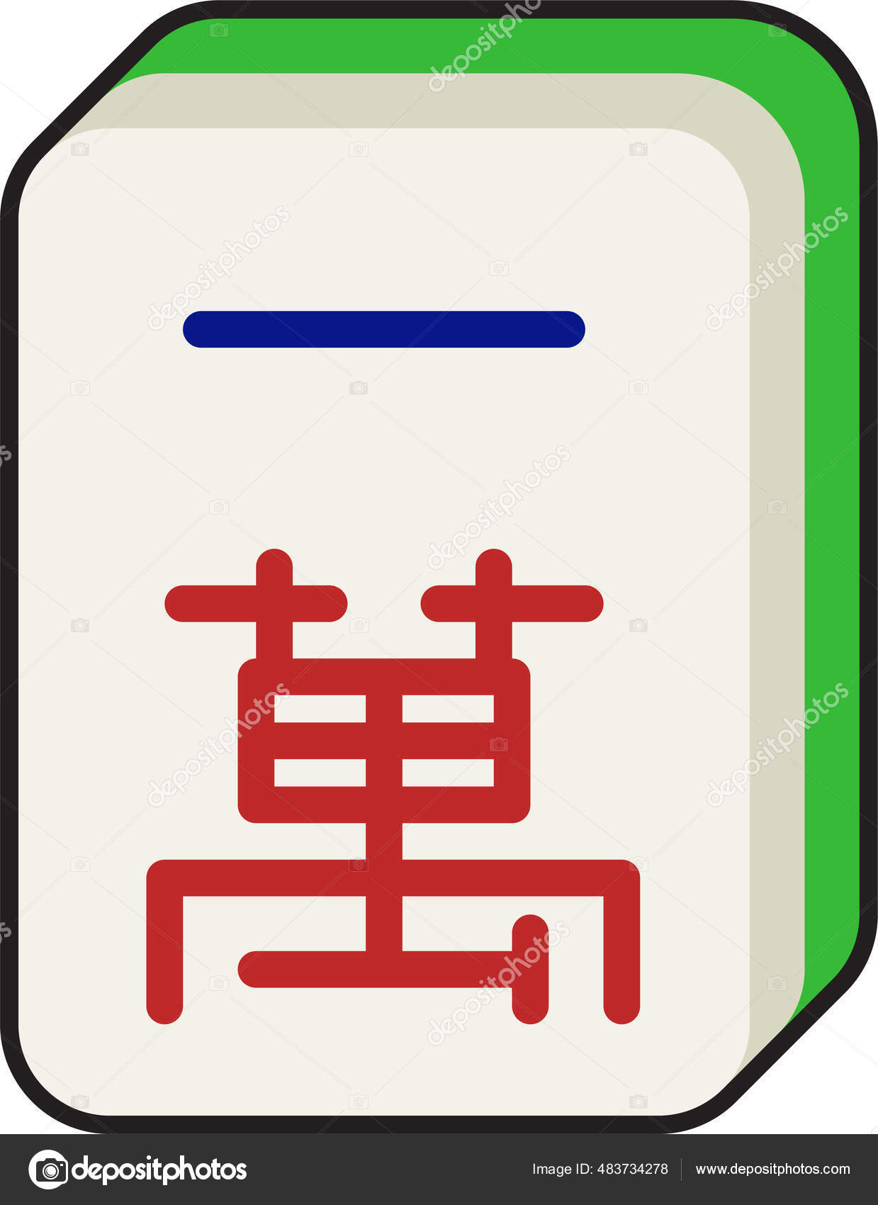 Jogos Azar Ícone Mahjong Estilo Filledoutline imagem vetorial de